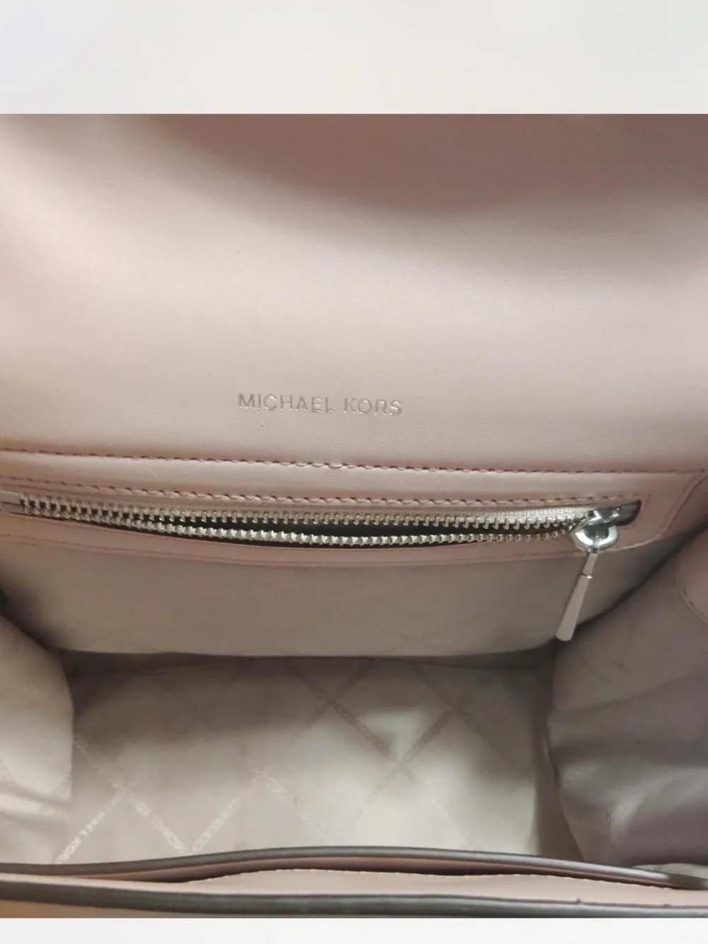 Michael Kors Blush Pink Saffiano Leather Tote with Chain Accent